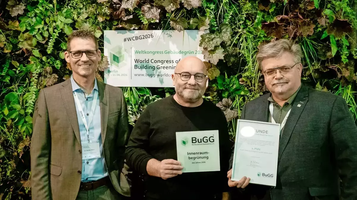 Waldähnlicher IT-Campus in Wels erhält Auszeichnung für innovative Innenraumbegrünung