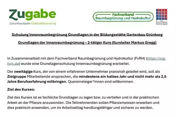 Grundlagenschulung Innenraumbegrünung: Nächste Runde in Grünberg