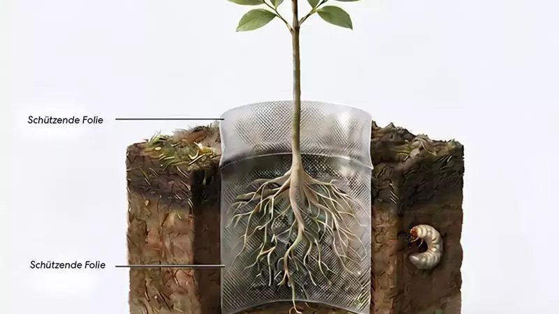 Innovativer Wurzelschutz: Bioabbaubare Folie gegen Käferlarven